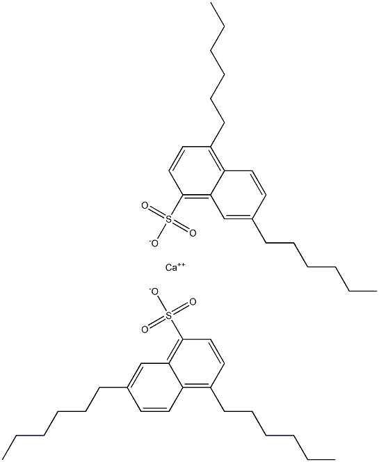 Bis(4,7-dihexyl-1-naphthalenesulfonic acid)calcium salt 结构式