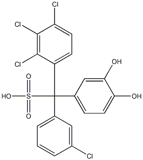 (3-Chlorophenyl)(2,3,4-trichlorophenyl)(3,4-dihydroxyphenyl)methanesulfonic acid 结构式