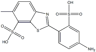 2-(2-Sulfo-4-aminophenyl)-6-methylbenzothiazole-7-sulfonic acid 结构式