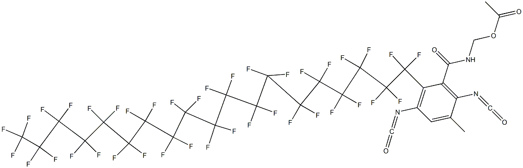 N-(Acetyloxymethyl)-2-(nonatriacontafluorononadecyl)-3,6-diisocyanato-5-methylbenzamide 结构式