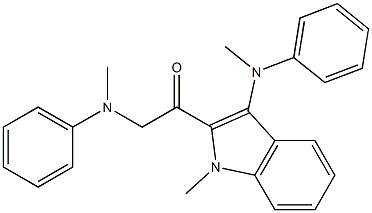 1-Methyl-2-[[(methyl)(phenyl)amino]acetyl]-3-[(methyl)(phenyl)amino]-1H-indole 结构式