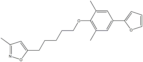 3-Methyl-5-[5-[2,6-dimethyl-4-(2-furanyl)phenoxy]pentyl]isoxazole 结构式