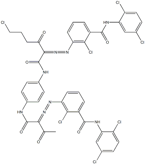 3,3'-[2-(2-Chloroethyl)-1,4-phenylenebis[iminocarbonyl(acetylmethylene)azo]]bis[N-(2,5-dichlorophenyl)-2-chlorobenzamide] 结构式