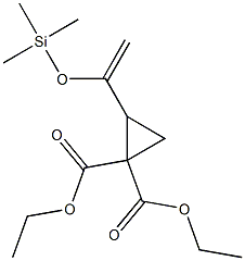 2-[1-(Trimethylsiloxy)vinyl]cyclopropane-1,1-dicarboxylic acid diethyl ester 结构式