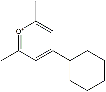 4-Cyclohexyl-2,6-dimethylpyrylium 结构式