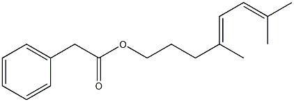 Phenylacetic acid 4,7-dimethyl-4,6-octadienyl ester 结构式