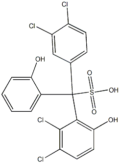 (3,4-Dichlorophenyl)(2,3-dichloro-6-hydroxyphenyl)(2-hydroxyphenyl)methanesulfonic acid 结构式