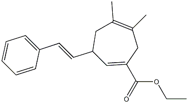 5,6-Dimethyl-3-(2-phenylethenyl)-1,5-cycloheptadiene-1-carboxylic acid ethyl ester 结构式