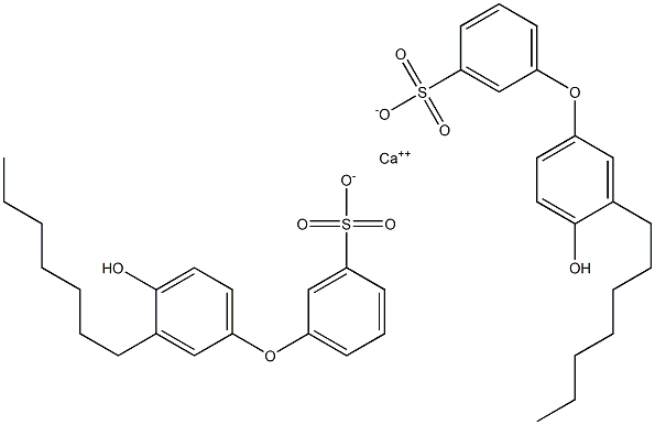 Bis(4'-hydroxy-3'-heptyl[oxybisbenzene]-3-sulfonic acid)calcium salt 结构式