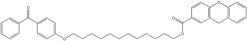 9H-Xanthene-2-carboxylic acid 12-(4-benzoylphenoxy)dodecyl ester 结构式