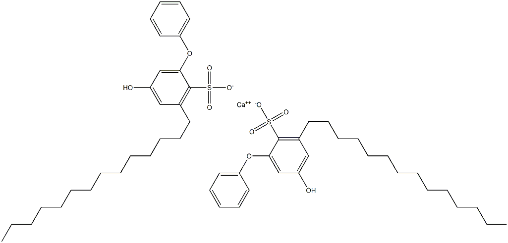 Bis(5-hydroxy-3-tetradecyl[oxybisbenzene]-2-sulfonic acid)calcium salt 结构式