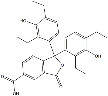 1,1-Bis(2,4-diethyl-3-hydroxyphenyl)-1,3-dihydro-3-oxoisobenzofuran-5-carboxylic acid 结构式