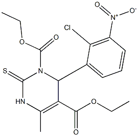 1,2,3,4-Tetrahydro-6-methyl-4-(2-chloro-3-nitrophenyl)-2-thioxopyrimidine-3,5-dicarboxylic acid diethyl ester 结构式