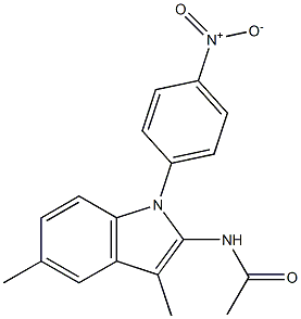 N-[1-(4-Nitrophenyl)-3-methyl-5-methyl-1H-indol-2-yl]acetamide 结构式