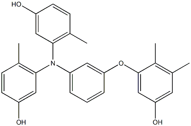 N,N-Bis(3-hydroxy-6-methylphenyl)-3-(5-hydroxy-2,3-dimethylphenoxy)benzenamine 结构式