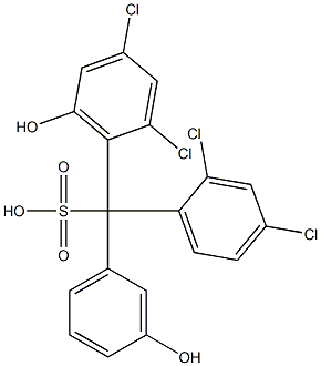 (2,4-Dichlorophenyl)(2,4-dichloro-6-hydroxyphenyl)(3-hydroxyphenyl)methanesulfonic acid 结构式