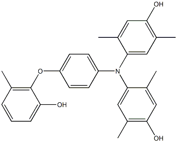 N,N-Bis(4-hydroxy-2,5-dimethylphenyl)-4-(2-hydroxy-6-methylphenoxy)benzenamine 结构式