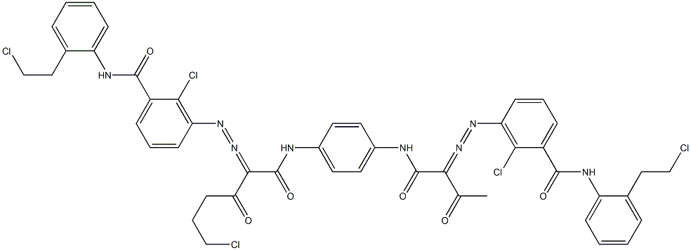 3,3'-[2-(2-Chloroethyl)-1,4-phenylenebis[iminocarbonyl(acetylmethylene)azo]]bis[N-[2-(2-chloroethyl)phenyl]-2-chlorobenzamide] 结构式