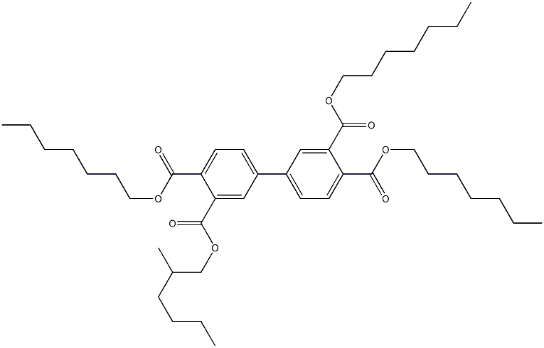 1,1'-Biphenyl-3,3',4,4'-tetracarboxylic acid 3,4,4'-triheptyl 3'-(2-methylhexyl) ester 结构式