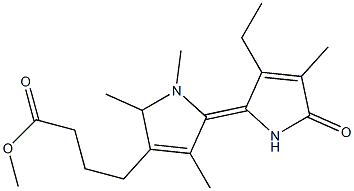 2-[(2Z)-3-Ethyl-4-methyl-5-oxo-(2,5-dihydro-1H-pyrrol)-2-ylidene]methyl-3,5-dimethyl-1H-pyrrole-4-butanoic acid methyl ester 结构式