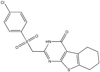 2-[[(4-Chlorophenyl)sulfonyl]methyl]-5,6,7,8-tetrahydro[1]benzothieno[2,3-d]pyrimidin-4(3H)-one 结构式