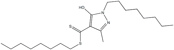 1-Octyl-3-methyl-5-hydroxy-1H-pyrazole-4-dithiocarboxylic acid octyl ester 结构式