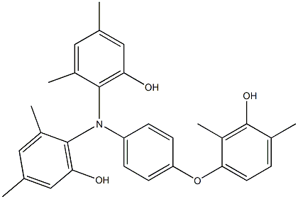 N,N-Bis(6-hydroxy-2,4-dimethylphenyl)-4-(3-hydroxy-2,4-dimethylphenoxy)benzenamine 结构式