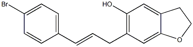 2,3-Dihydro-6-[3-(4-bromophenyl)-2-propenyl]benzofuran-5-ol 结构式