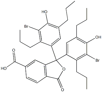 1,1-Bis(3-bromo-4-hydroxy-2,5-dipropylphenyl)-1,3-dihydro-3-oxoisobenzofuran-6-carboxylic acid 结构式