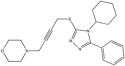 4-Cyclohexyl-5-phenyl-3-[[4-morpholino-2-butynyl]thio]-4H-1,2,4-triazole 结构式