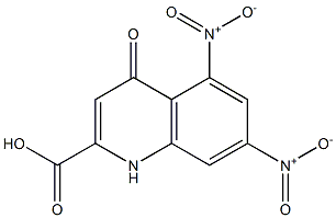 5,7-Dinitro-1,4-dihydro-4-oxoquinoline-2-carboxylic acid 结构式