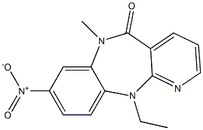 6,11-Dihydro-11-ethyl-6-methyl-8-nitro-5H-pyrido[2,3-b][1,5]benzodiazepin-5-one 结构式