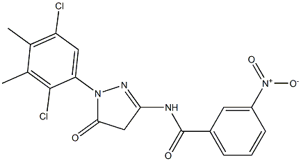 1-(2,5-Dichloro-3,4-dimethylphenyl)-3-(3-nitrobenzoylamino)-5(4H)-pyrazolone 结构式