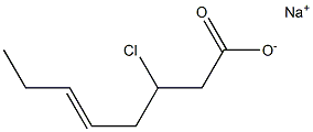 3-Chloro-5-octenoic acid sodium salt 结构式