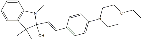 2-[2-[4-[N-Ethyl-N-(2-ethoxyethyl)amino]phenyl]vinyl]-1,3,3-trimethylindolin-2-ol 结构式