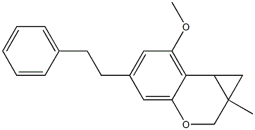 1a-Methyl-5-phenethyl-7-methoxy-1,1a,2,7b-tetrahydrobenzo[b]cyclopropa[d]pyran 结构式