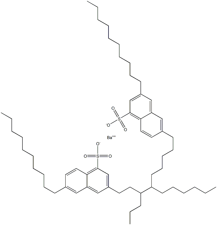 Bis(3,6-didecyl-1-naphthalenesulfonic acid)barium salt 结构式