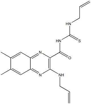 6,7-Dimethyl-3-(allylamino)-N-(N-allylthiocarbamoyl)quinoxaline-2-carboxamide 结构式