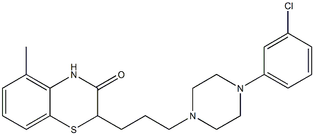 2-[3-[4-(3-Chlorophenyl)piperazin-1-yl]propyl]-5-methyl-2H-1,4-benzothiazin-3(4H)-one 结构式