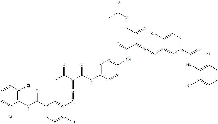 3,3'-[2-[(1-Chloroethyl)oxy]-1,4-phenylenebis[iminocarbonyl(acetylmethylene)azo]]bis[N-(2,6-dichlorophenyl)-4-chlorobenzamide] 结构式