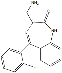 3-Aminomethyl-5-(2-fluorophenyl)-1H-1,4-benzodiazepin-2(3H)-one 结构式