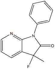 1,3-Dihydro-3-fluoro-3-methyl-1-phenyl-2H-pyrrolo[2,3-b]pyridin-2-one 结构式