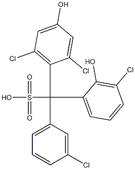 (3-Chlorophenyl)(3-chloro-2-hydroxyphenyl)(2,6-dichloro-4-hydroxyphenyl)methanesulfonic acid 结构式