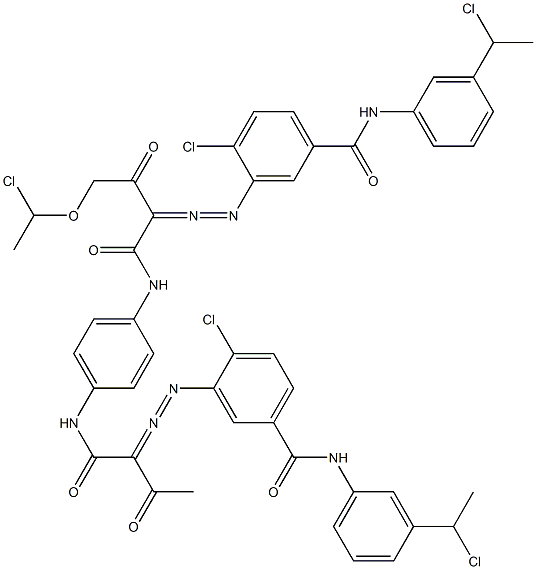 3,3'-[2-[(1-Chloroethyl)oxy]-1,4-phenylenebis[iminocarbonyl(acetylmethylene)azo]]bis[N-[3-(1-chloroethyl)phenyl]-4-chlorobenzamide] 结构式
