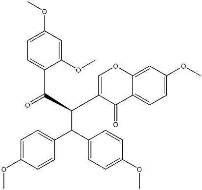 3-[(R)-1-[Bis(4-methoxyphenyl)methyl]-2-(2,4-dimethoxyphenyl)-2-oxoethyl]-7-methoxy-4H-1-benzopyran-4-one 结构式