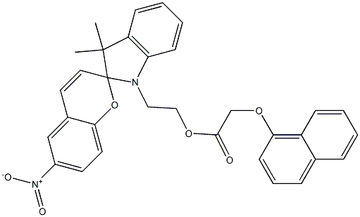 (1-Naphtyloxy)acetic acid 2-[3,3-dimethyl-6'-nitrospiro[1H-indole-2(3H),2'-[2H-1]benzopyran]-1-yl]ethyl ester 结构式
