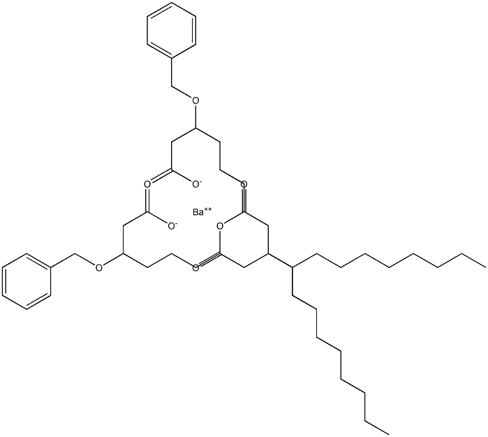 Bis(3-benzyloxy-7-acetyloxystearic acid)barium salt 结构式