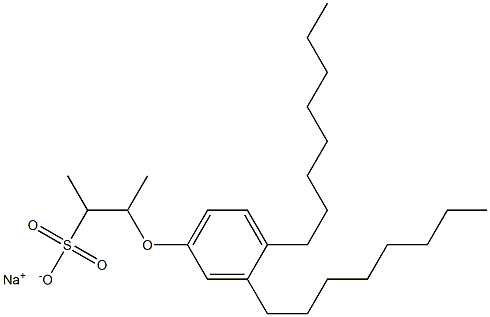 3-(3,4-Dioctylphenoxy)butane-2-sulfonic acid sodium salt 结构式