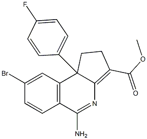 5-Amino-1,9b-dihydro-8-bromo-9b-(4-fluorophenyl)-2H-cyclopent[c]isoquinoline-3-carboxylic acid methyl ester 结构式