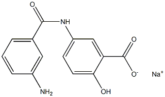 5-(m-Aminobenzoylamino)salicylic acid sodium salt 结构式